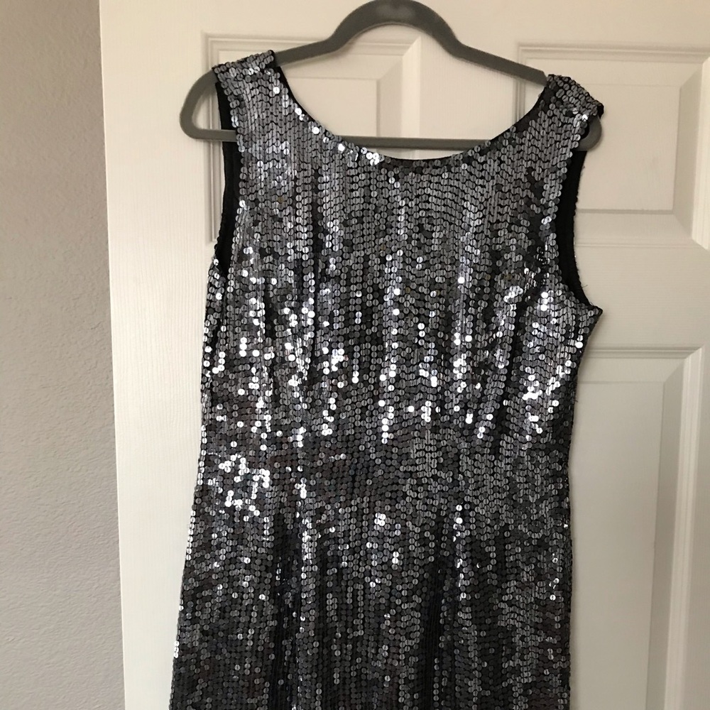 Charcoal Sequin Cocktail Dress